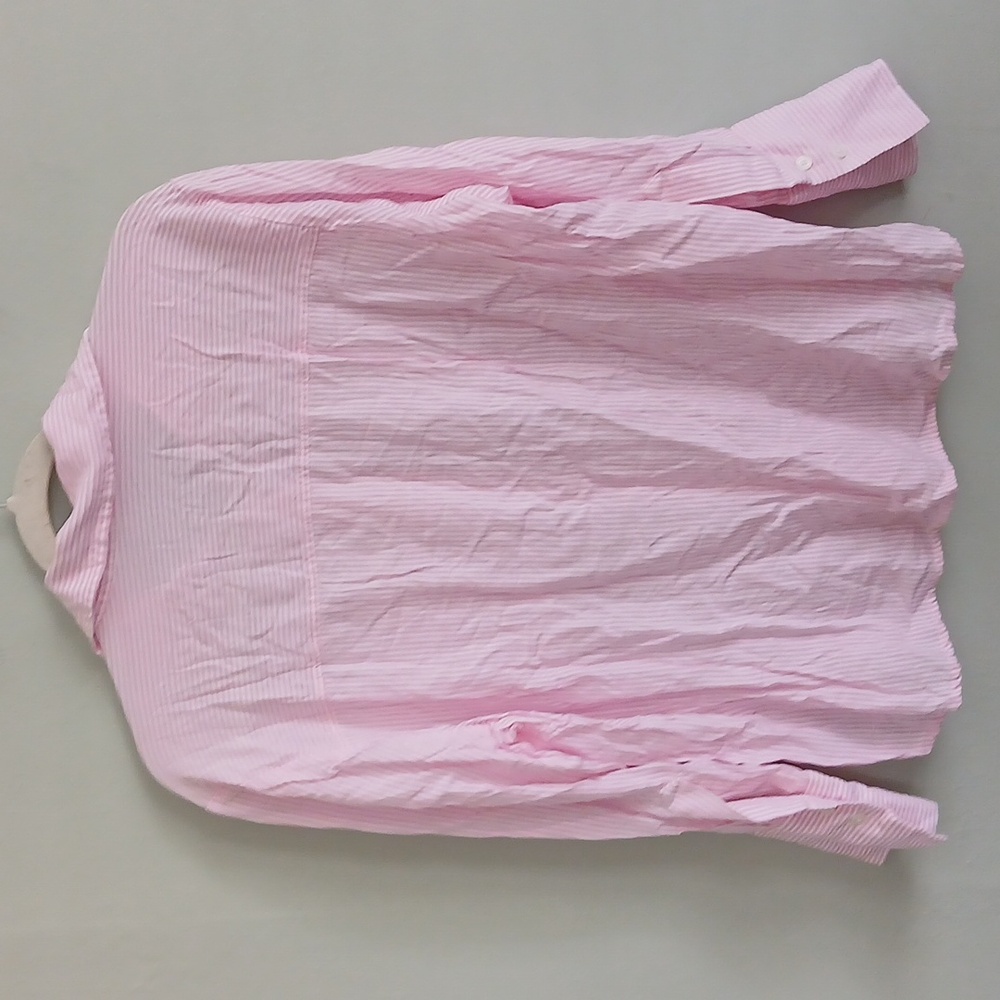 Bershka Women's Light Pink and White Striped Button Up Long Sleeve Shirt Size XS - Picture 6 of 6